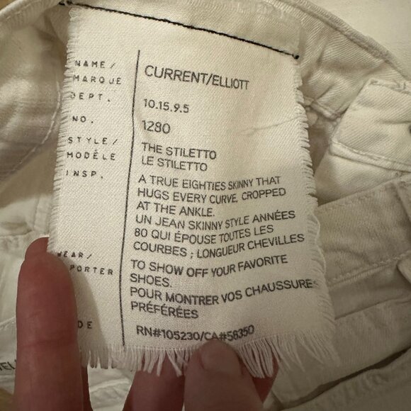 CURRENT/ELLIOT The Stiletto Jean in White - 26 - Picture 3 of 5